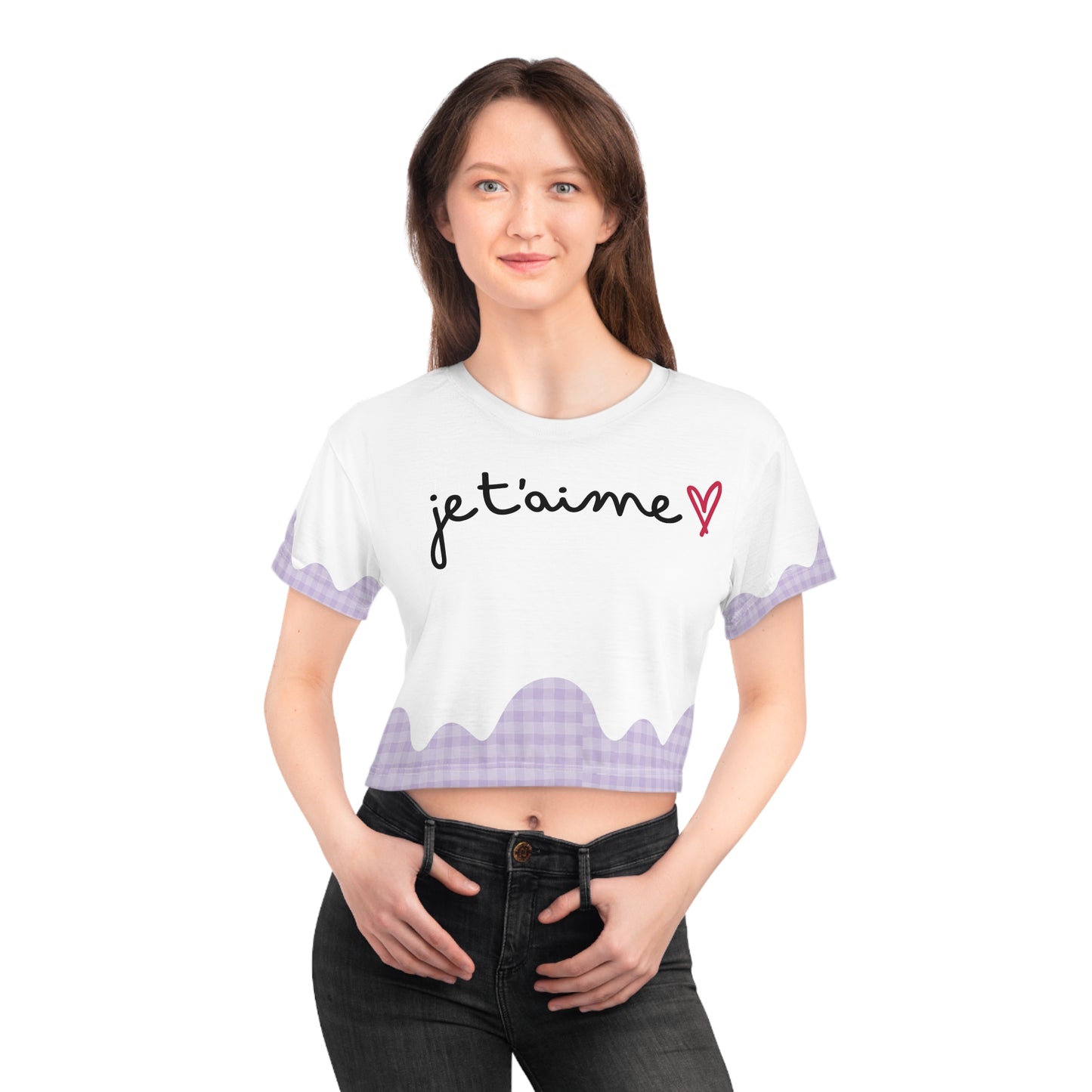 ‘Je t’Aime’ Crop Tee (AOP)