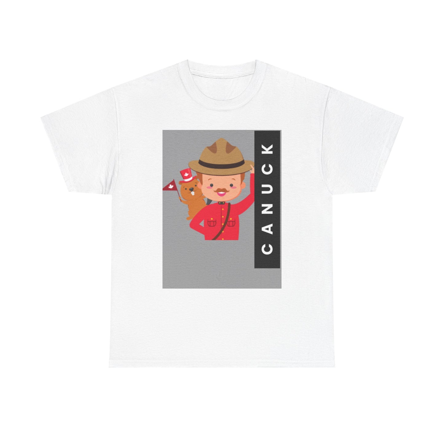 Cute Canuck Bear Unisex Heavy Cotton Tee - Perfect for Canada Day & Winter Celebrations