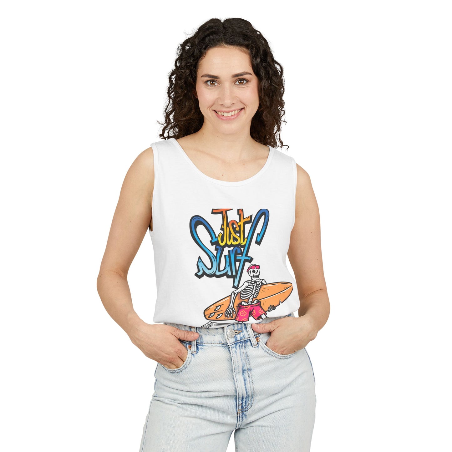 Surf Vibes Unisex Tank Top - Casual Beachwear, Summer Essential, Fun Gift for Surf Lovers, Relaxed Fit, Summer Vacation