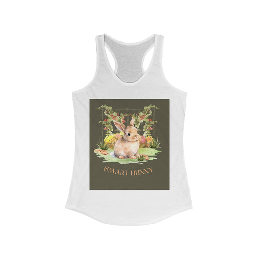 Whimsical Bunny Racerback Tank Top - Perfect for Spring, Easter, Summer, Casual Outings, Nature Lovers, Gift Idea