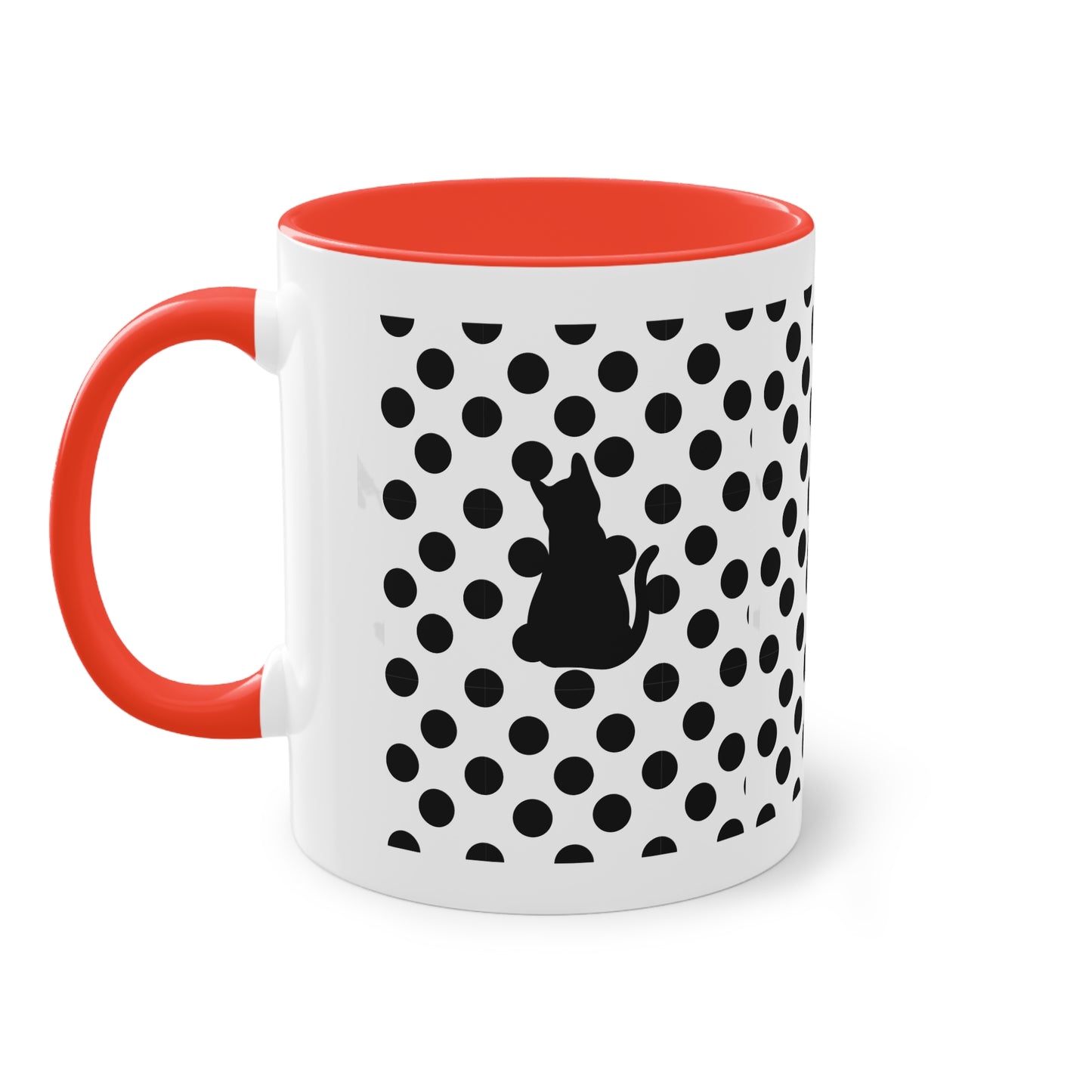 Black cat Two-Tone Coffee Mug, 11oz