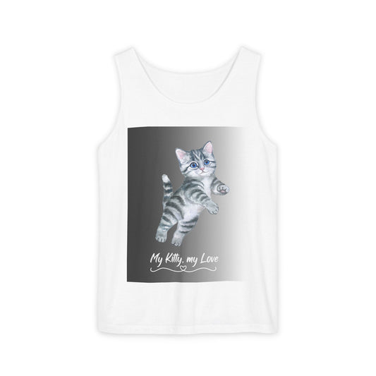 My Kitty, My Love Unisex Tank Top - Cat Lover's Gift, Cute Pet Tank, Summer Apparel, Gift for Cat Owners, Adorable Animal Top