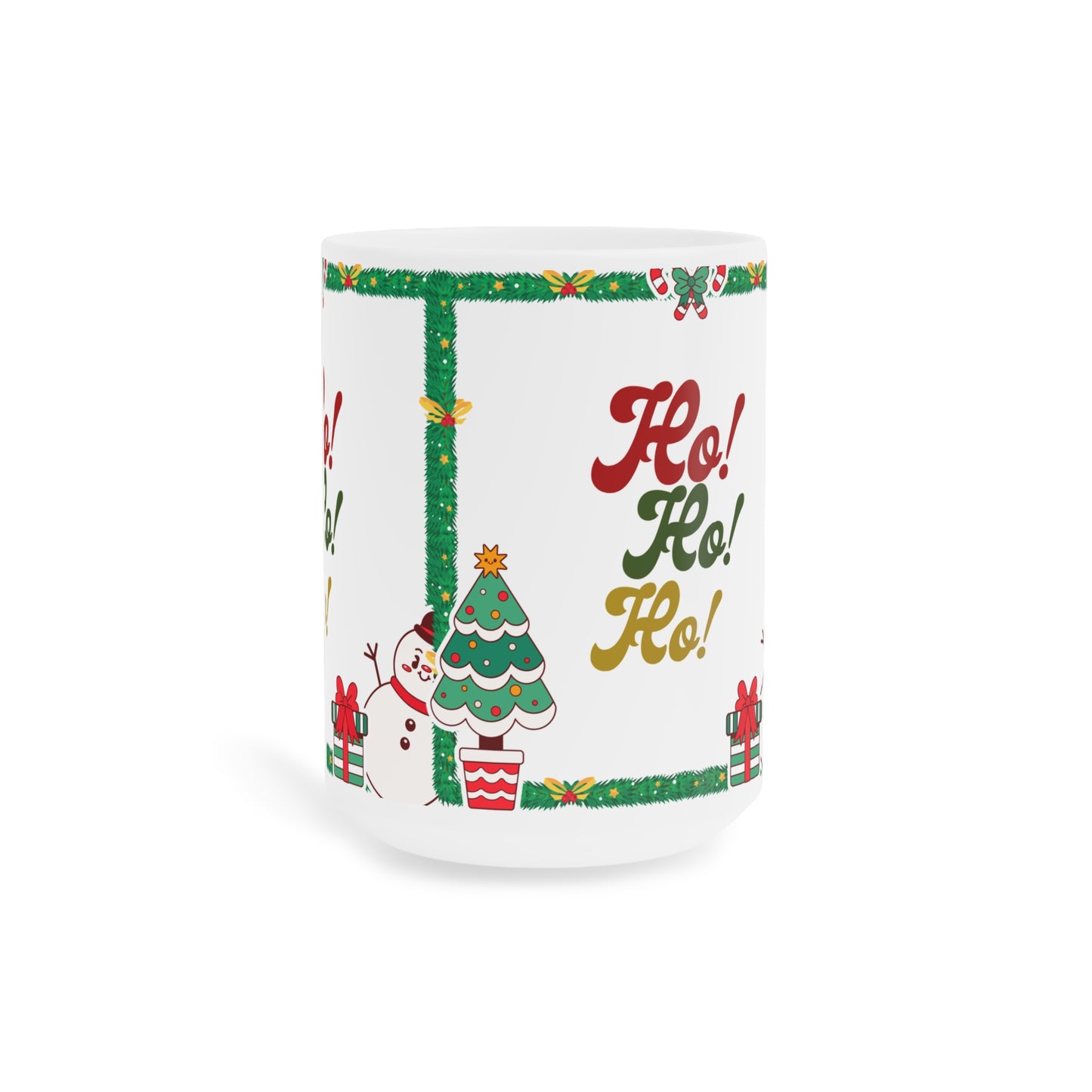 Christmas Ho! Ho! Ho! Mug – Festive Holiday Ceramic Coffee Cup (11oz/15oz/20oz)