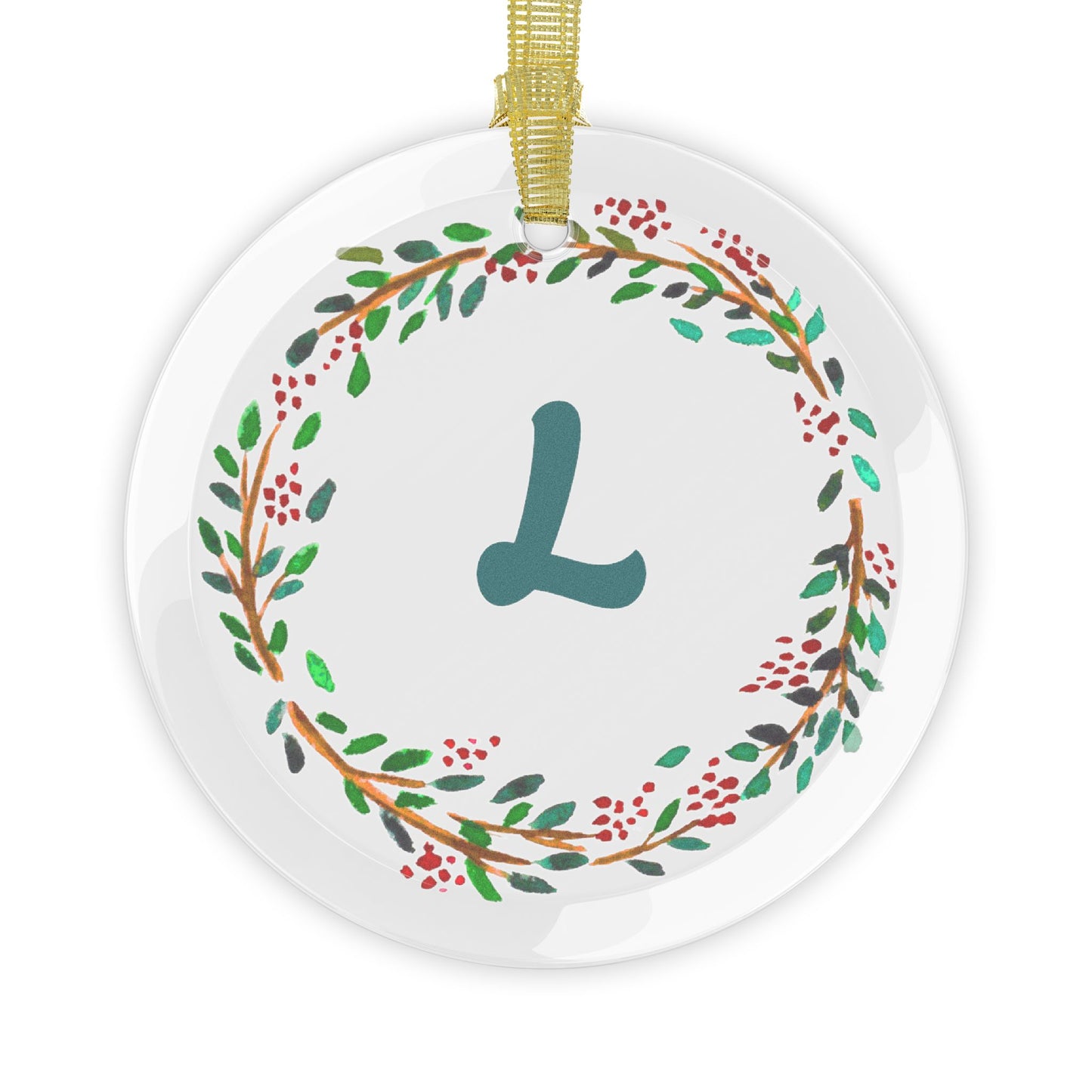 ‘L’ Initial Glass Ornaments