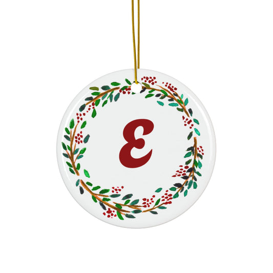 E’ Initials Ceramic Ornaments, 2-Side Print, (1pc, 3pcs, 5pcs, 10pcs)