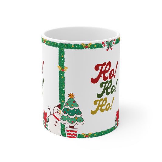 Christmas Ho! Ho! Ho! Mug – Festive Holiday Ceramic Coffee Cup (11oz/15oz/20oz)