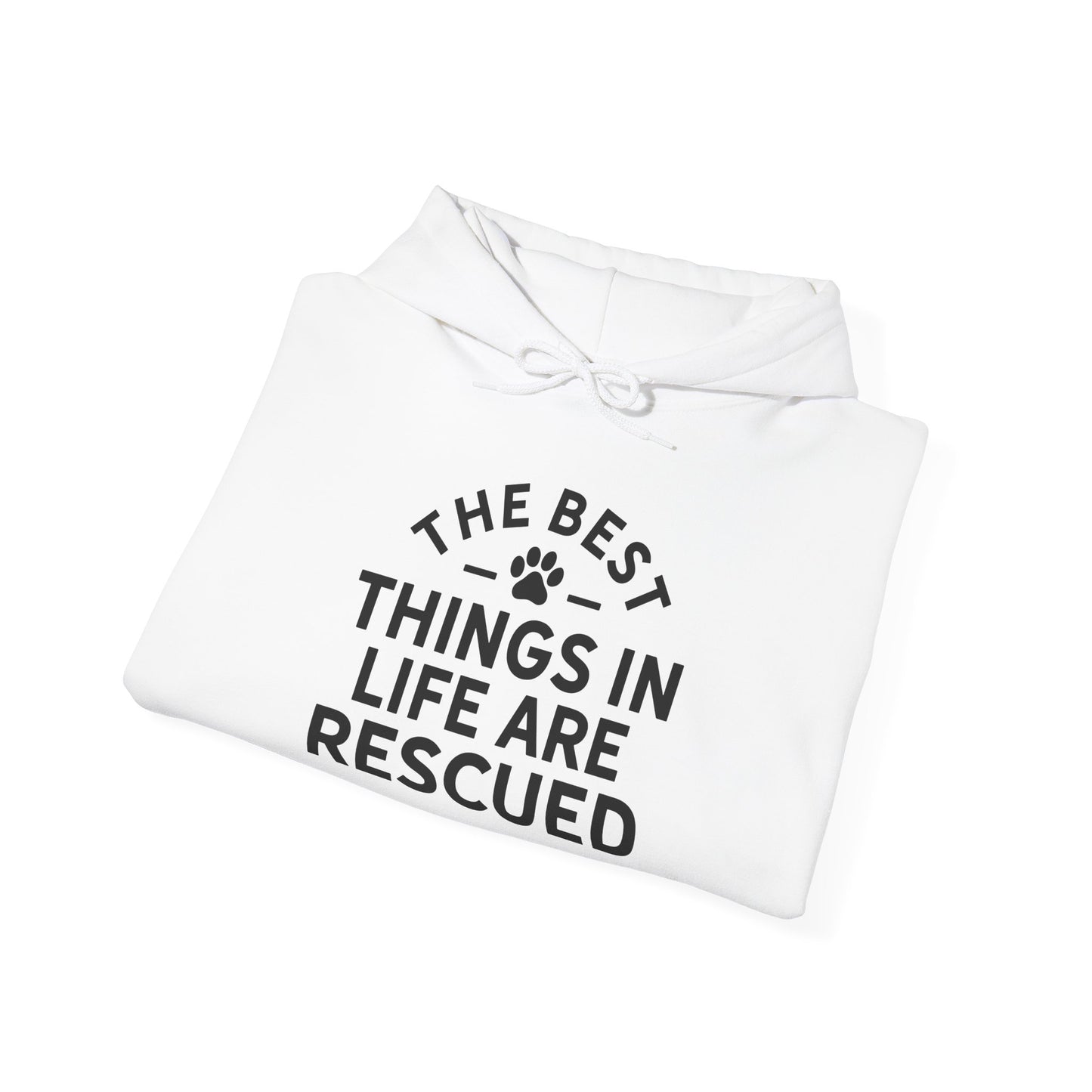 ‘The best things in life are rescued’ Unisex Heavy Blend™ Hooded Sweatshirt