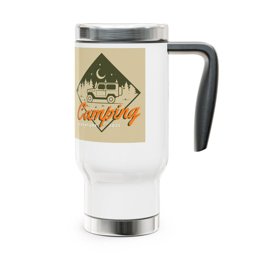 Camping Adventure Stainless Steel Travel Mug with Handle, 14oz - Perfect for Outdoor Enthusiasts, Hiking, Road Trips, Gifts for [...]