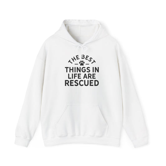 ‘The best things in life are rescued’ Unisex Heavy Blend™ Hooded Sweatshirt