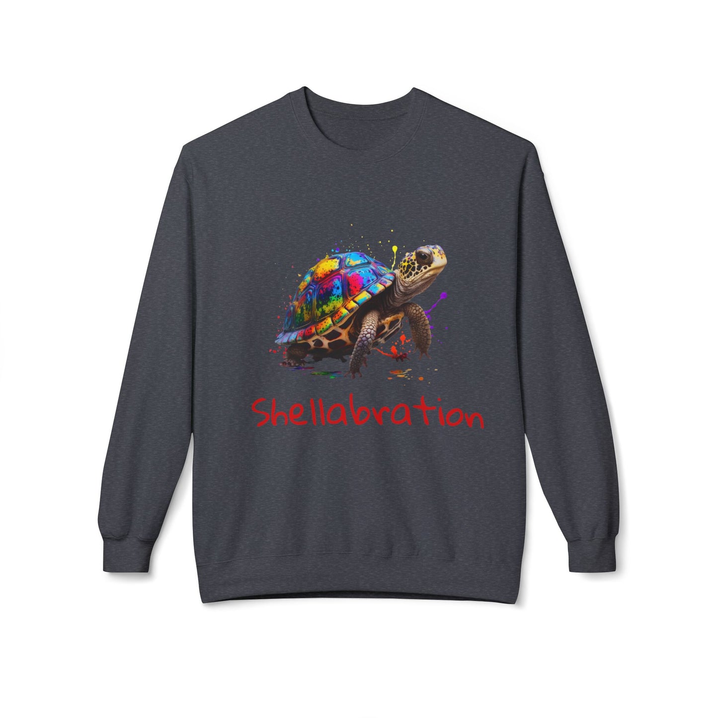 ‘Shellabration’ Turtle Unisex Midweight Softstyle Fleece Crewneck Sweatshirt