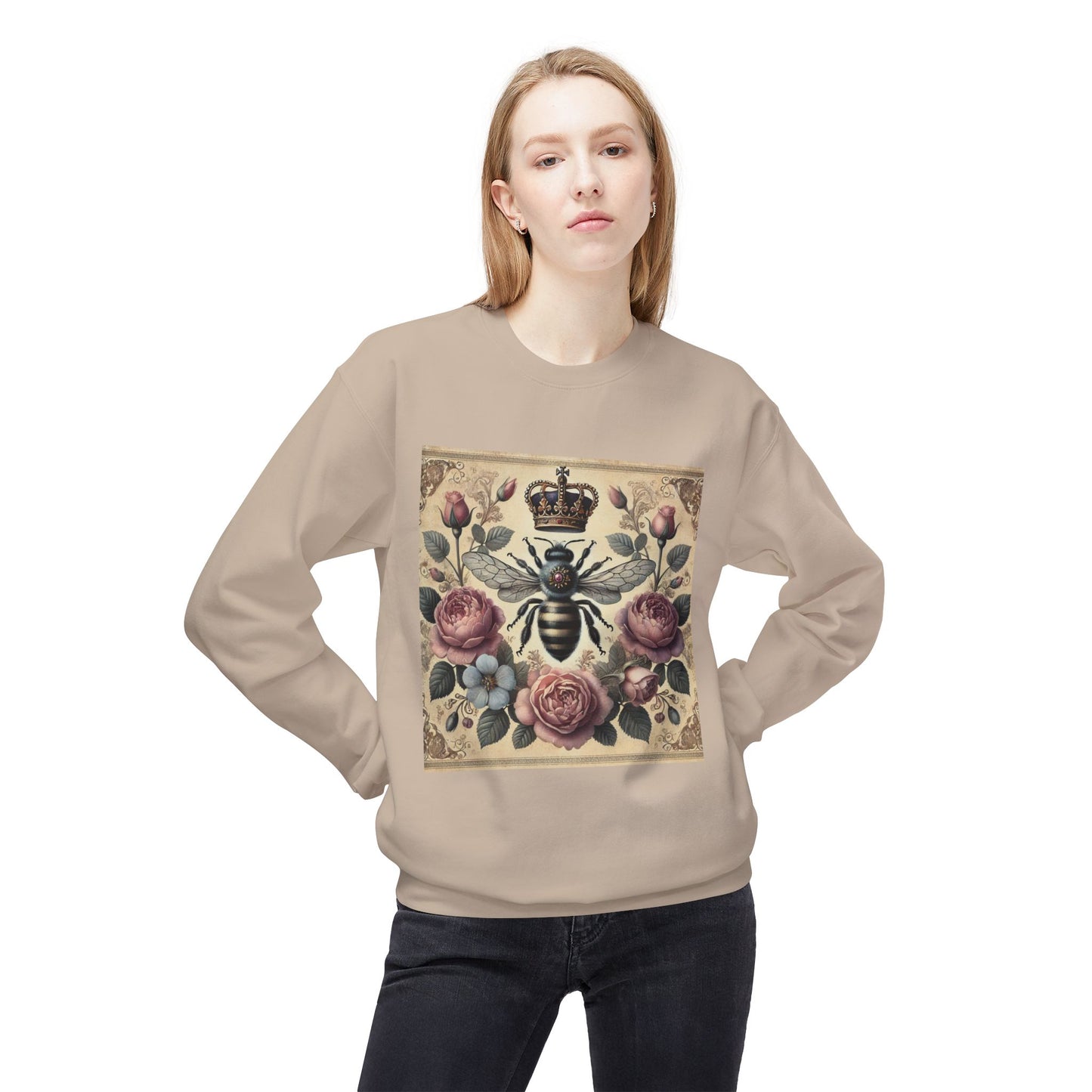 ‘Queen Bee’ Unisex Midweight Softstyle Fleece Crewneck Sweatshirt