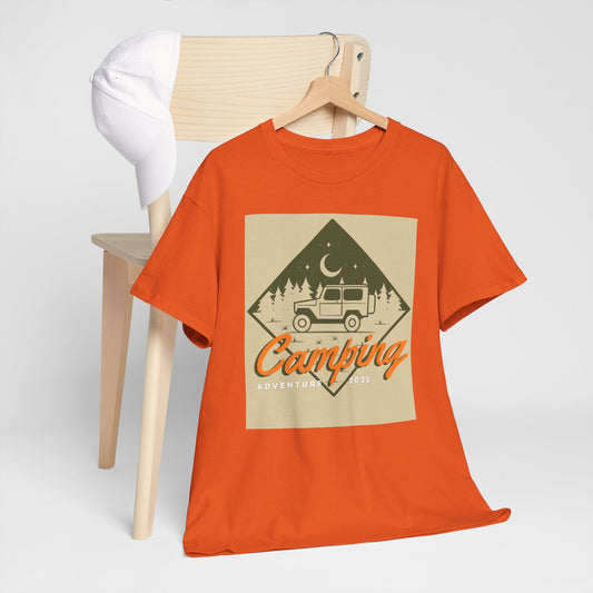 Camping Adventure Unisex Heavy Cotton Tee | Outdoor Fun Shirt, Nature Lover Gift, Camping Apparel, Casual Summer Tee, Travel Outfit