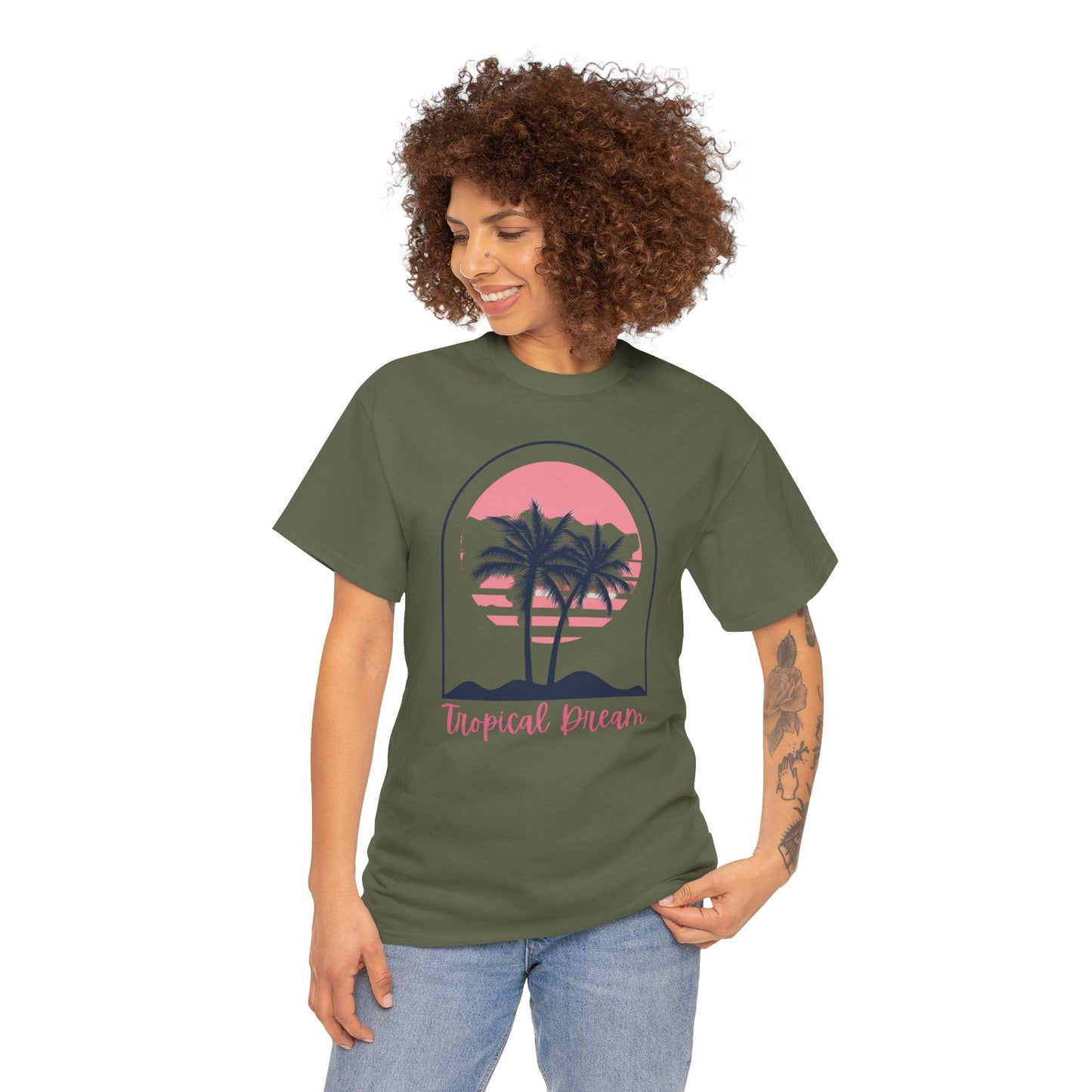 Tropical Dream Tee - Unisex Cotton T-Shirt, Summer Apparel, Beachwear, Vacation Shirt, Casual Outfit