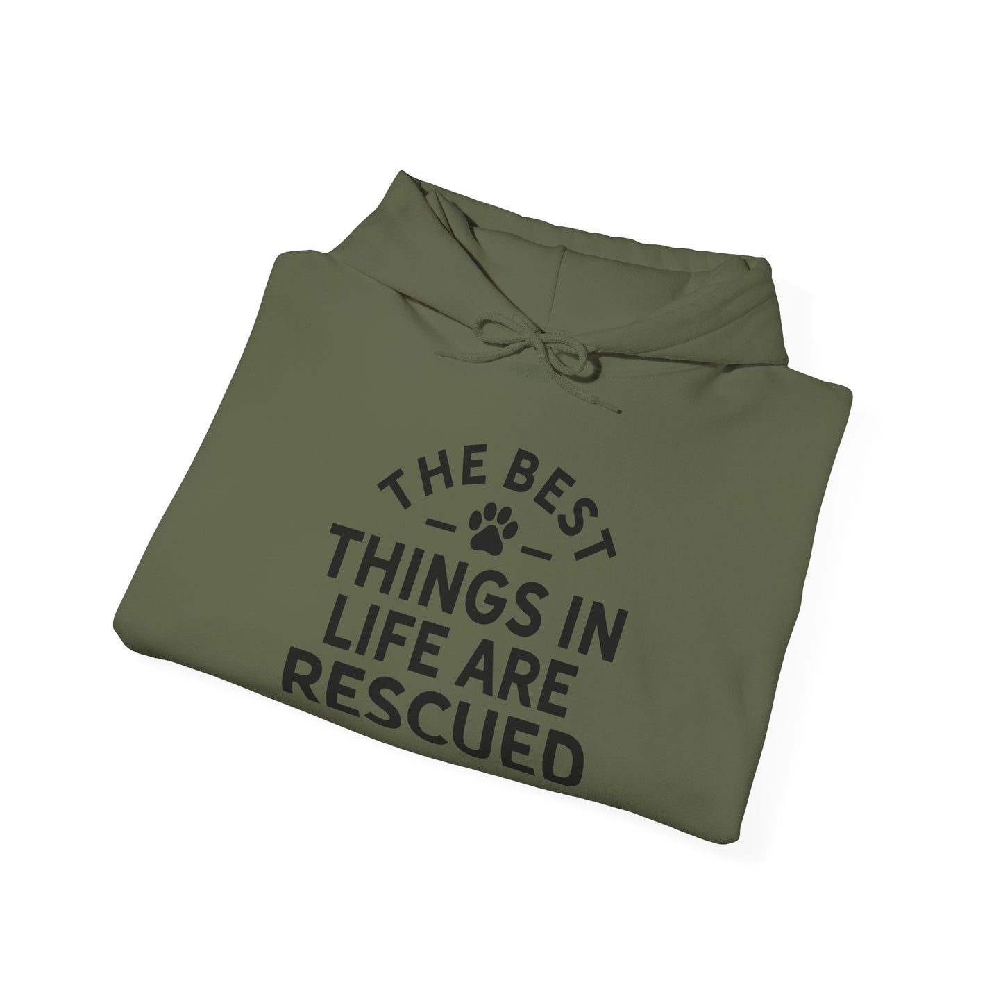 ‘The best things in life are rescued’ Unisex Heavy Blend™ Hooded Sweatshirt