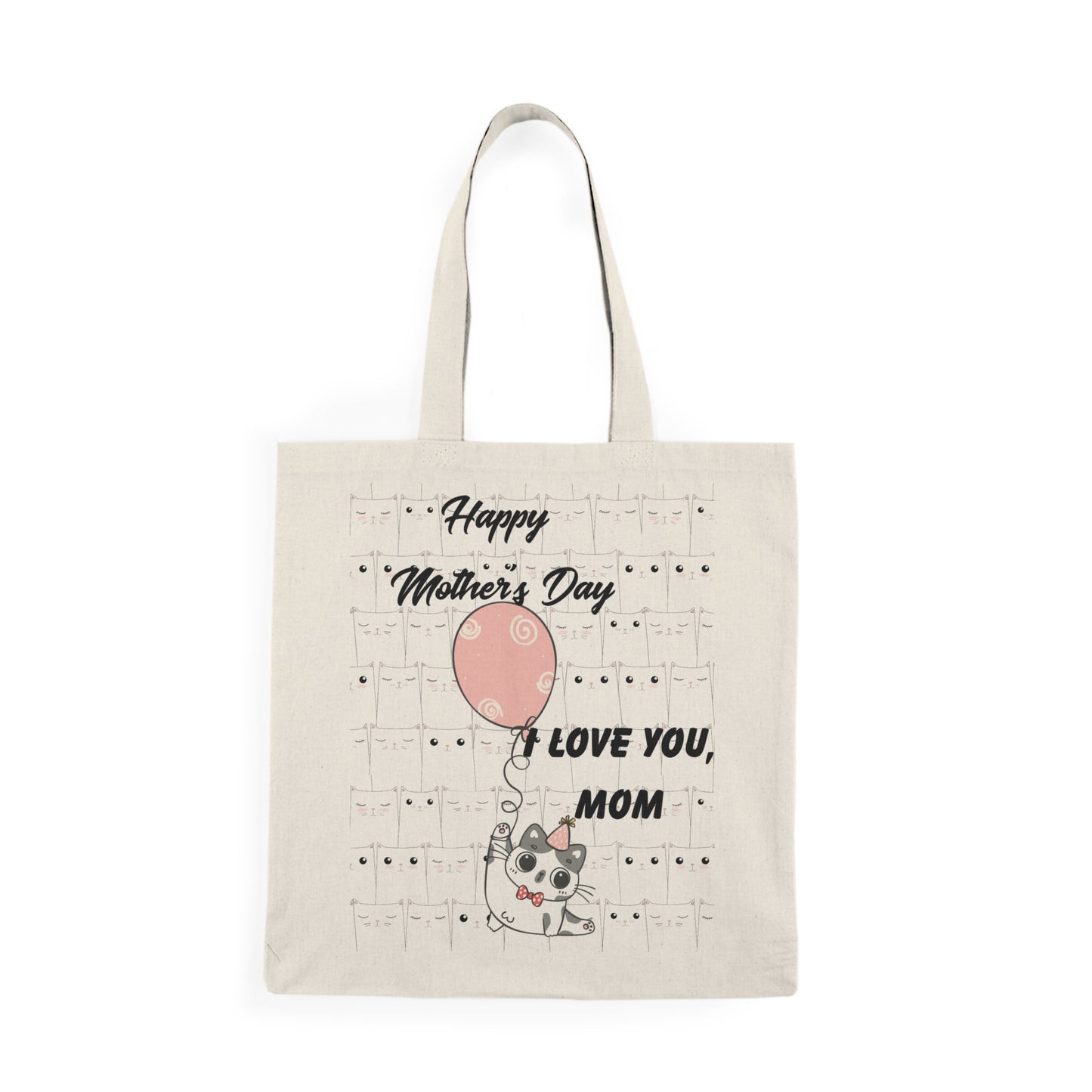 Happy Mother's Day Cat Tote Bag - I Love You, Mom