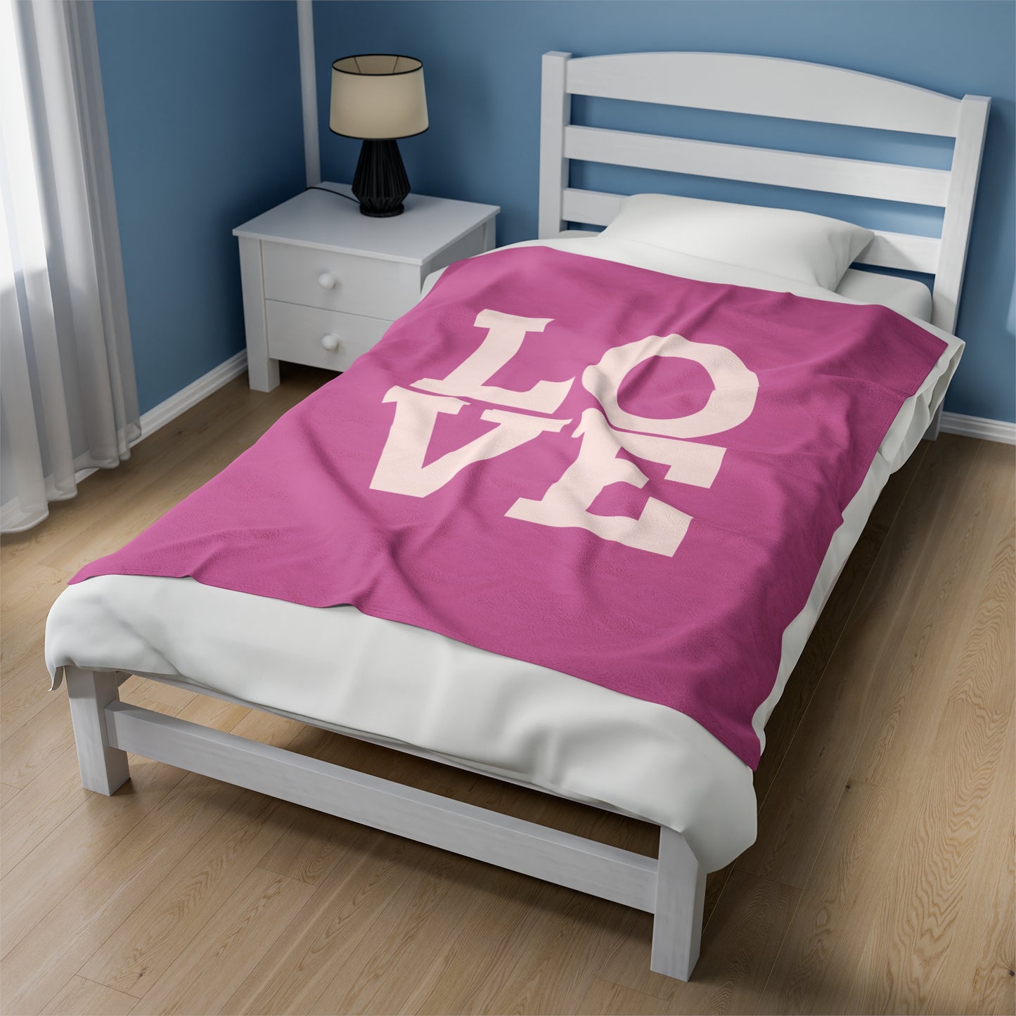 ‘LOVE’ Velveteen Plush Blanket