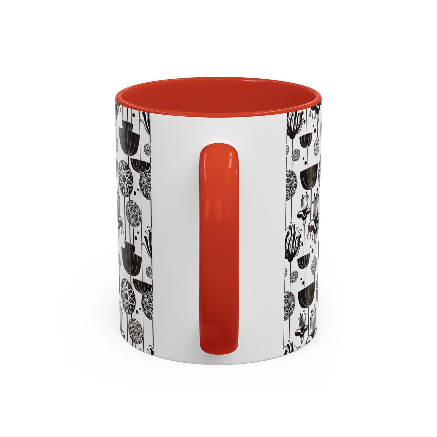 ‘Black & White Flowers’ Accent Coffee Mug (11, 15oz)