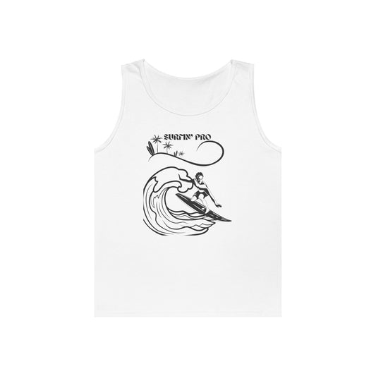 Surfing Vibes Tank Top, Unisex Cotton Sleeveless Shirt for Summer, Beach Wear, Surfing Gifts, Casual Holiday Top