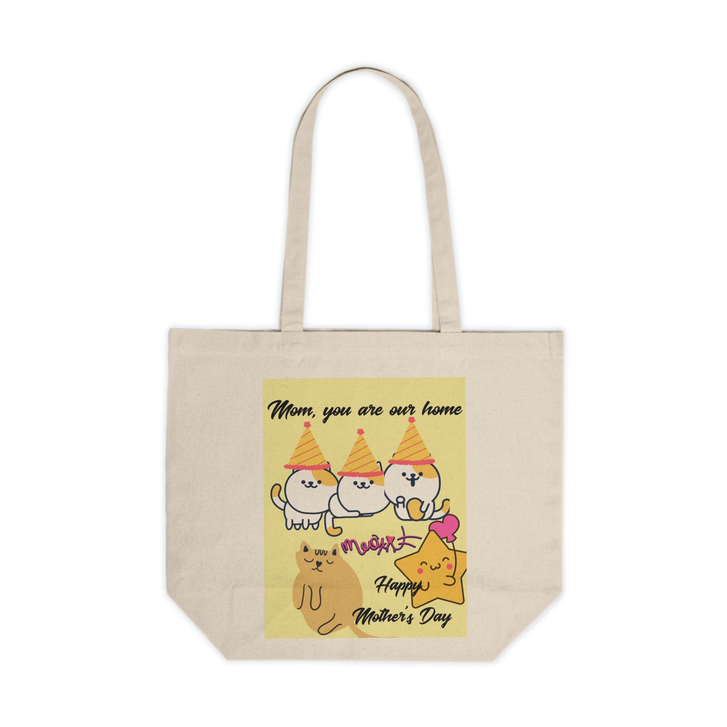 Funny Cat Mom Canvas Shopping Tote - Happy Mother's Day Gift