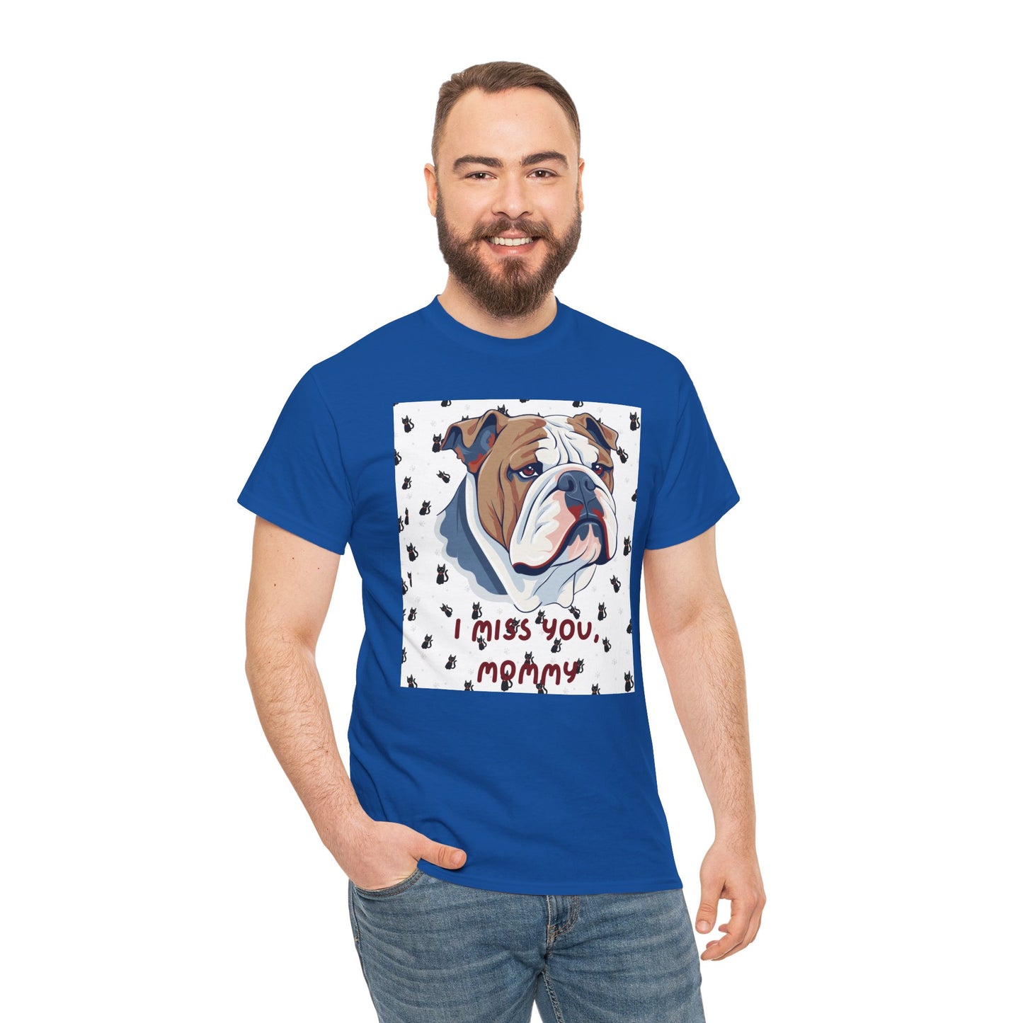 I Miss You Mommy Unisex Heavy Cotton Tee - Comforting Dog Design Tee