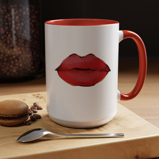 ‘Red Lips’ Accent Coffee Mug (11, 15oz)