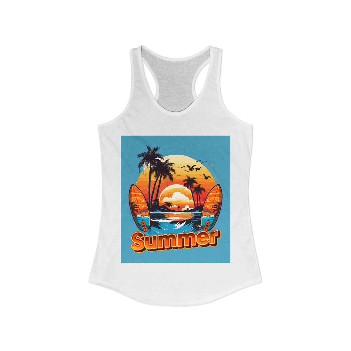Women's Ideal Racerback Tank-Summer print