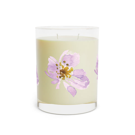 ‘Painted Pink Flower’ Scented Candle - Full Glass, 11oz