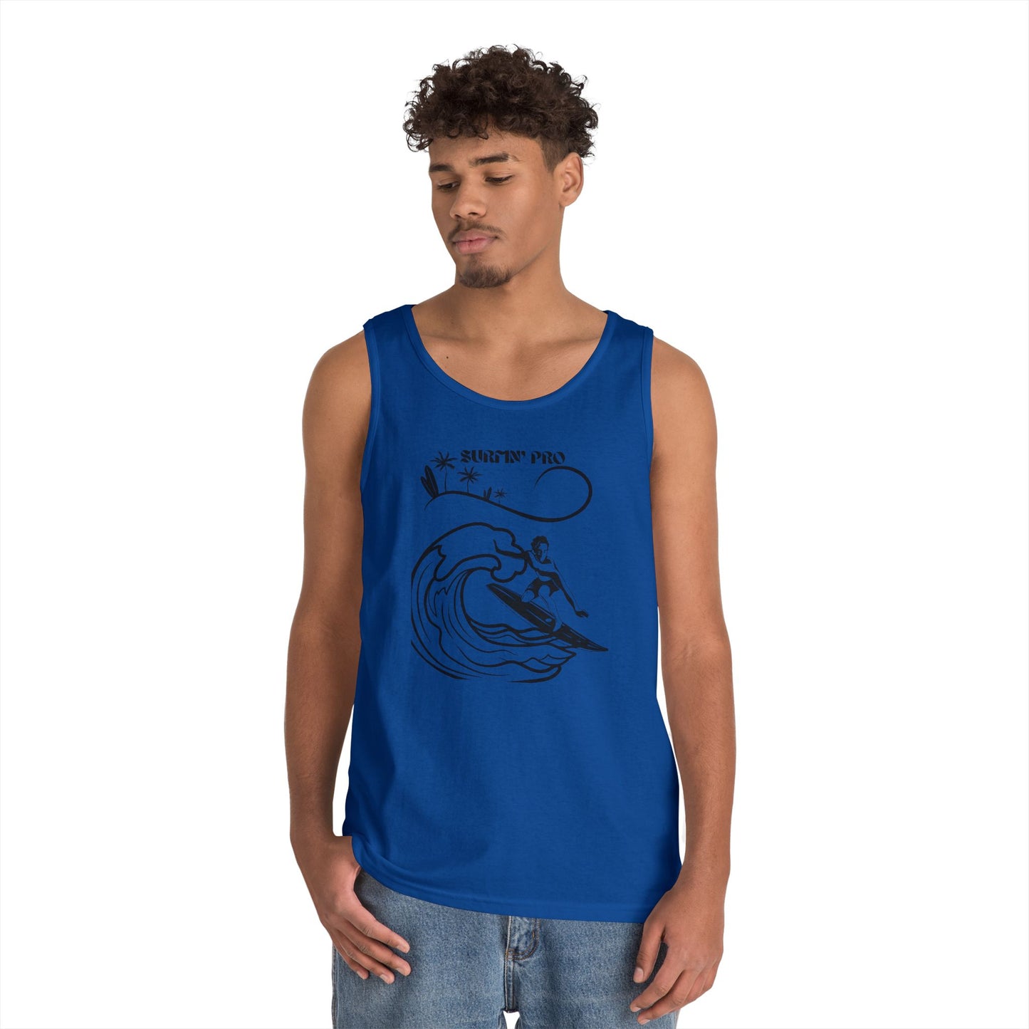 Surfing Vibes Tank Top, Unisex Cotton Sleeveless Shirt for Summer, Beach Wear, Surfing Gifts, Casual Holiday Top