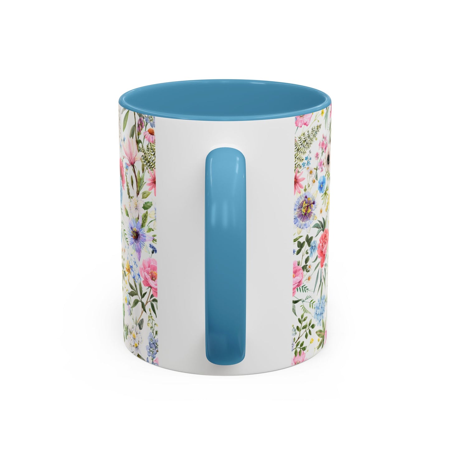 ‘Colourful Flowers’ Accent Coffee Mug (11, 15oz)