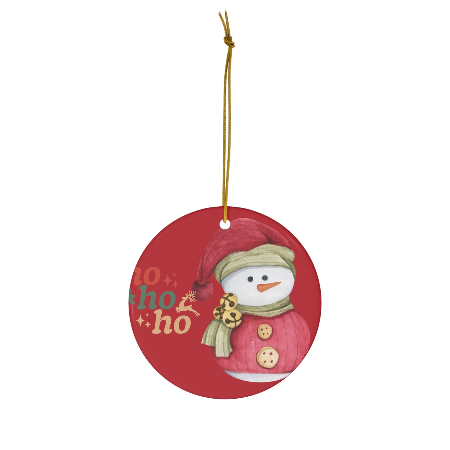 Snowman 'Ho Ho Ho' Ceramic Christmas Ornament