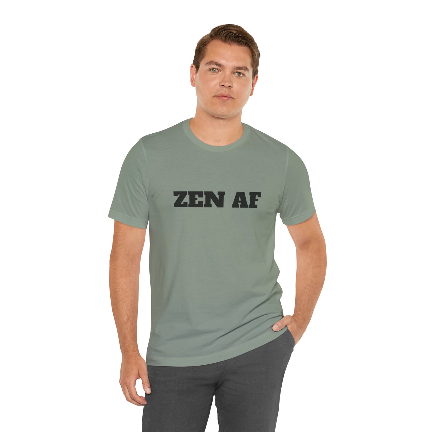 ZEN AF w/Black Text Unisex Jersey Short Sleeve Tee