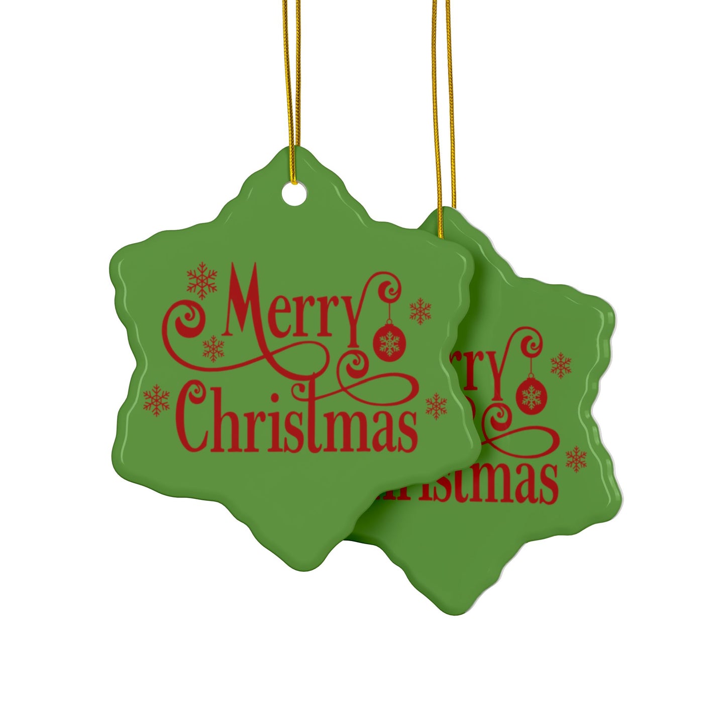 ‘MERRY CHRISTMAS’ Ceramic Ornaments, 2-Side Print, (1pc, 3pcs, 5pcs, 10pcs)