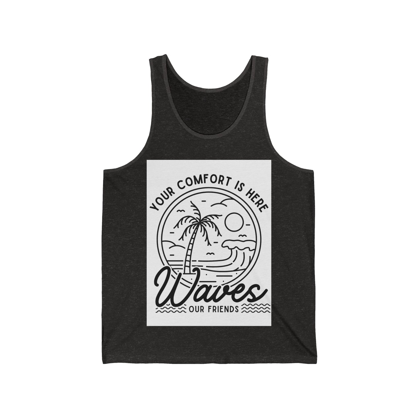 Beach Vibes Unisex Jersey Tank - Summer Wear, Vacation Outfit, Gift for Friends, Casual Style, Relaxed Fit