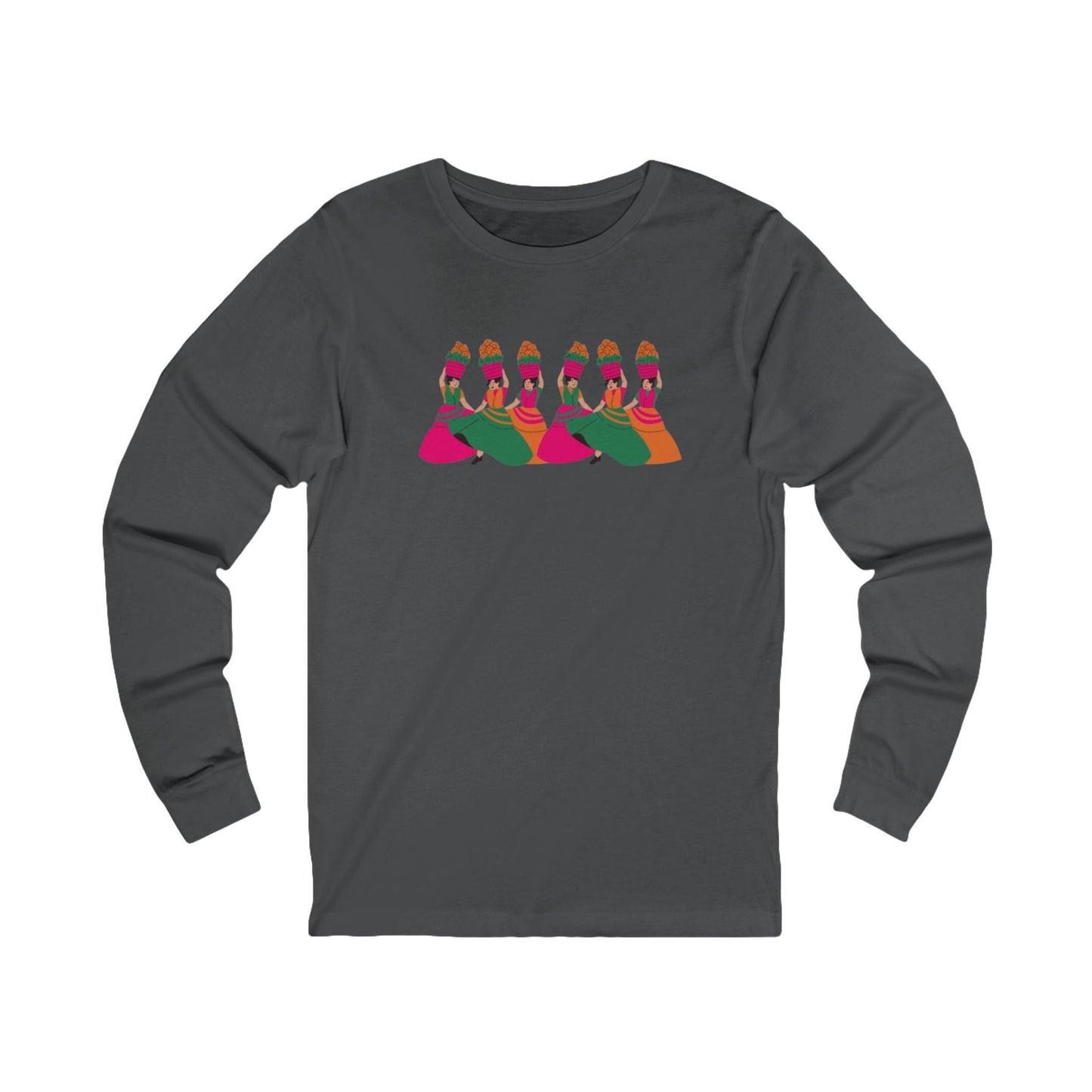 Colorful Abstract Dancing Women Long Sleeve Tee