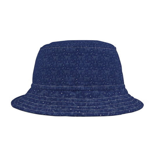 Navy Floral Bucket Hat for Summer Outings