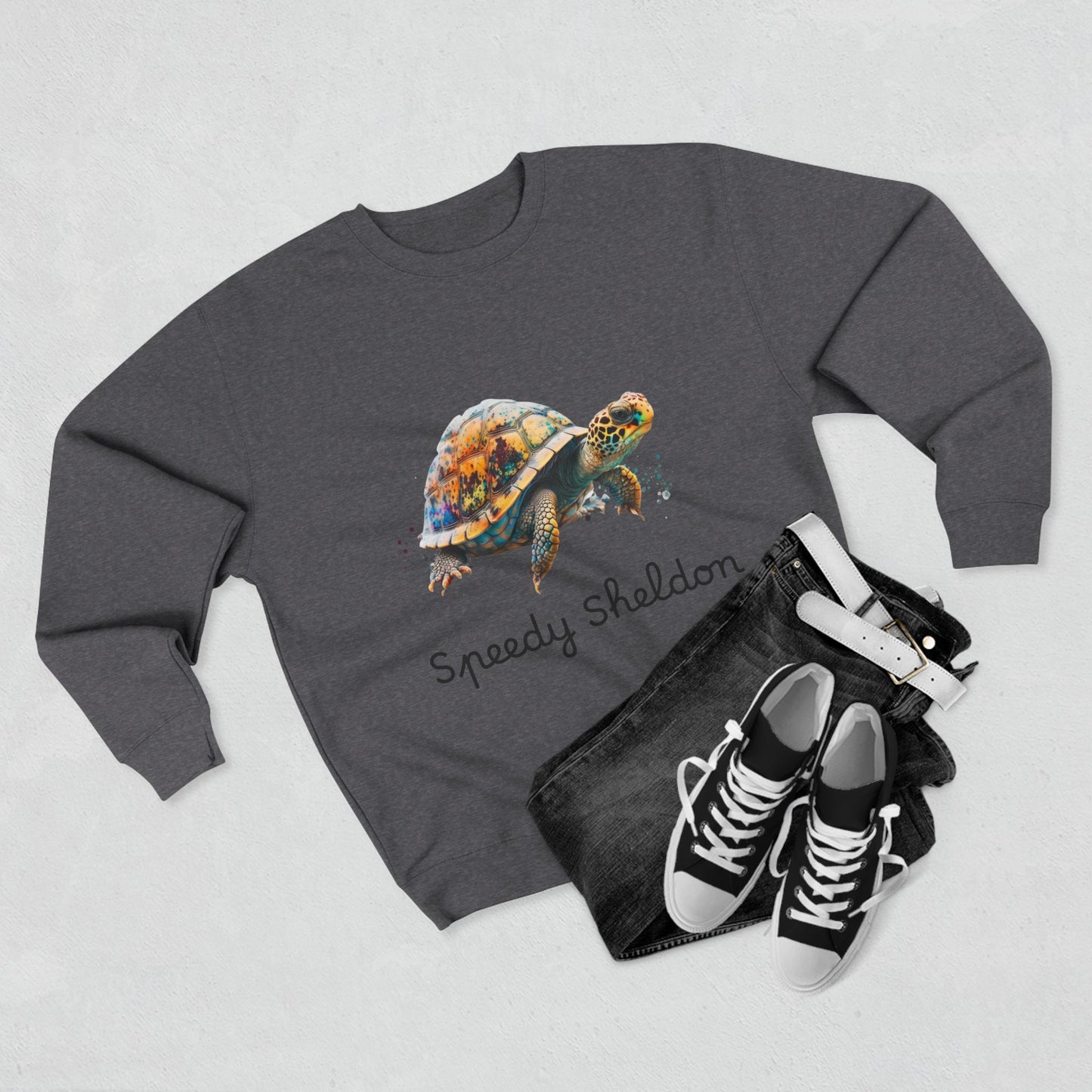 ‘Speedy Sheldon’ Turtle Unisex Crewneck Sweatshirt