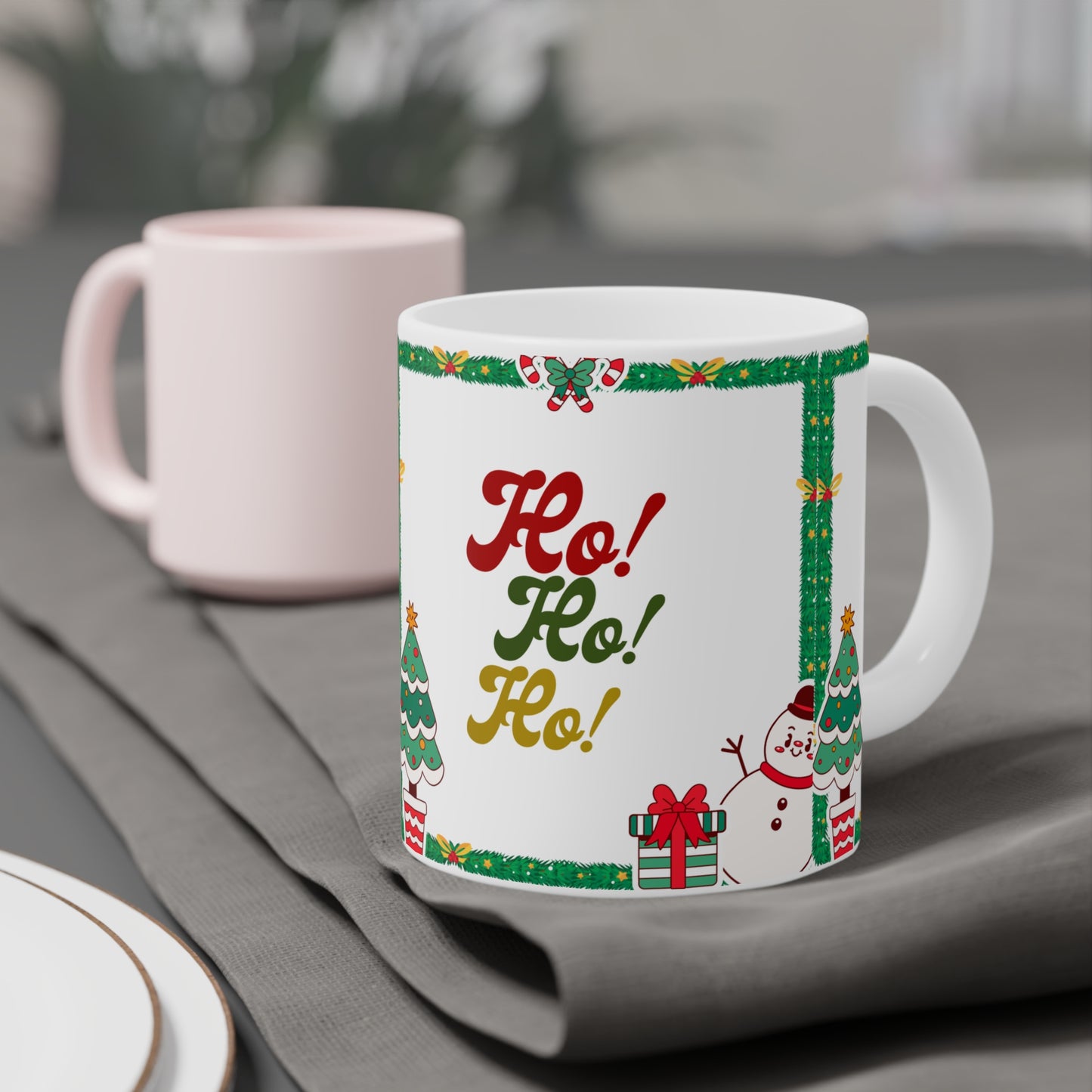 Christmas Ho! Ho! Ho! Mug – Festive Holiday Ceramic Coffee Cup (11oz/15oz/20oz)