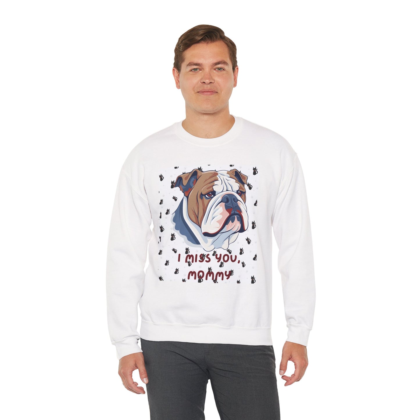 I Miss You Mommy Bulldog Sweatshirt - Unisex Heavy Blend™ Crewneck