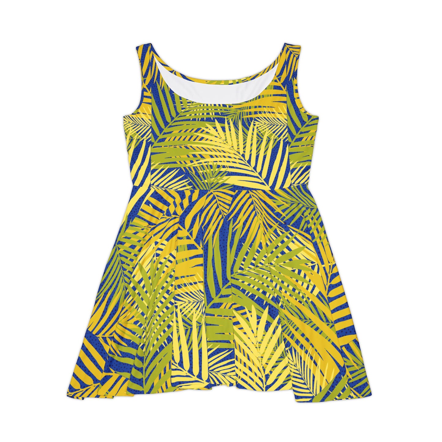 ‘Yellow Palm Leaves’ Women's Skater Dress (AOP)