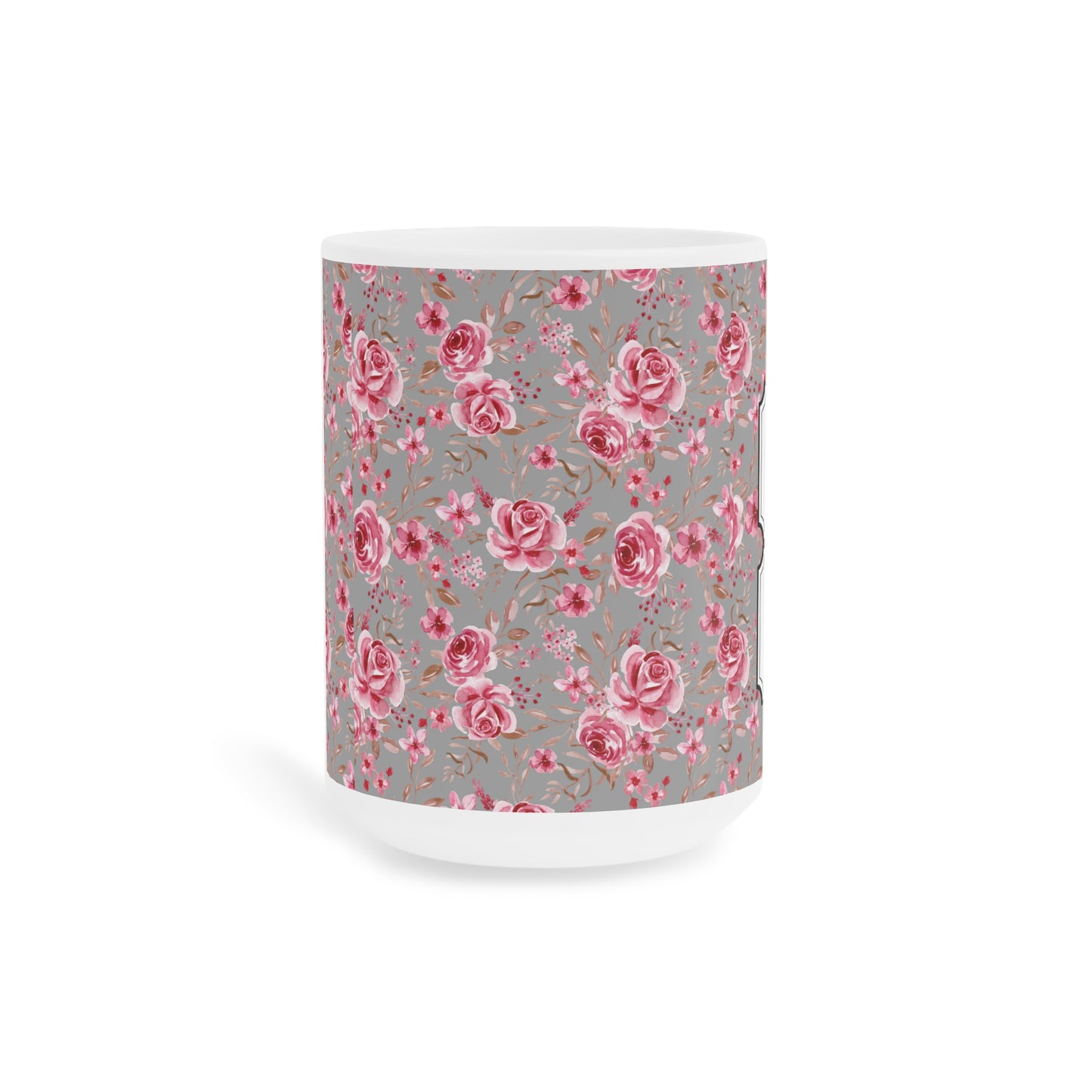 Floral Ceramic Mug - Elegant Rose Pattern for Coffee Lovers
