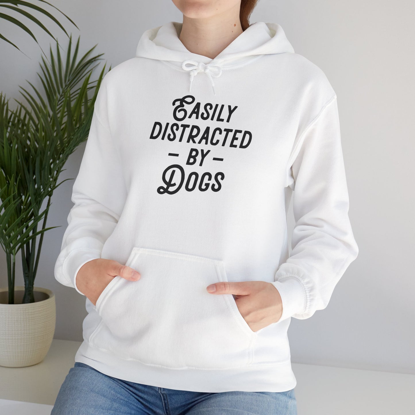 'Easily Distracted by Dogs' Unisex Heavy Blend™ Hooded Sweatshirt