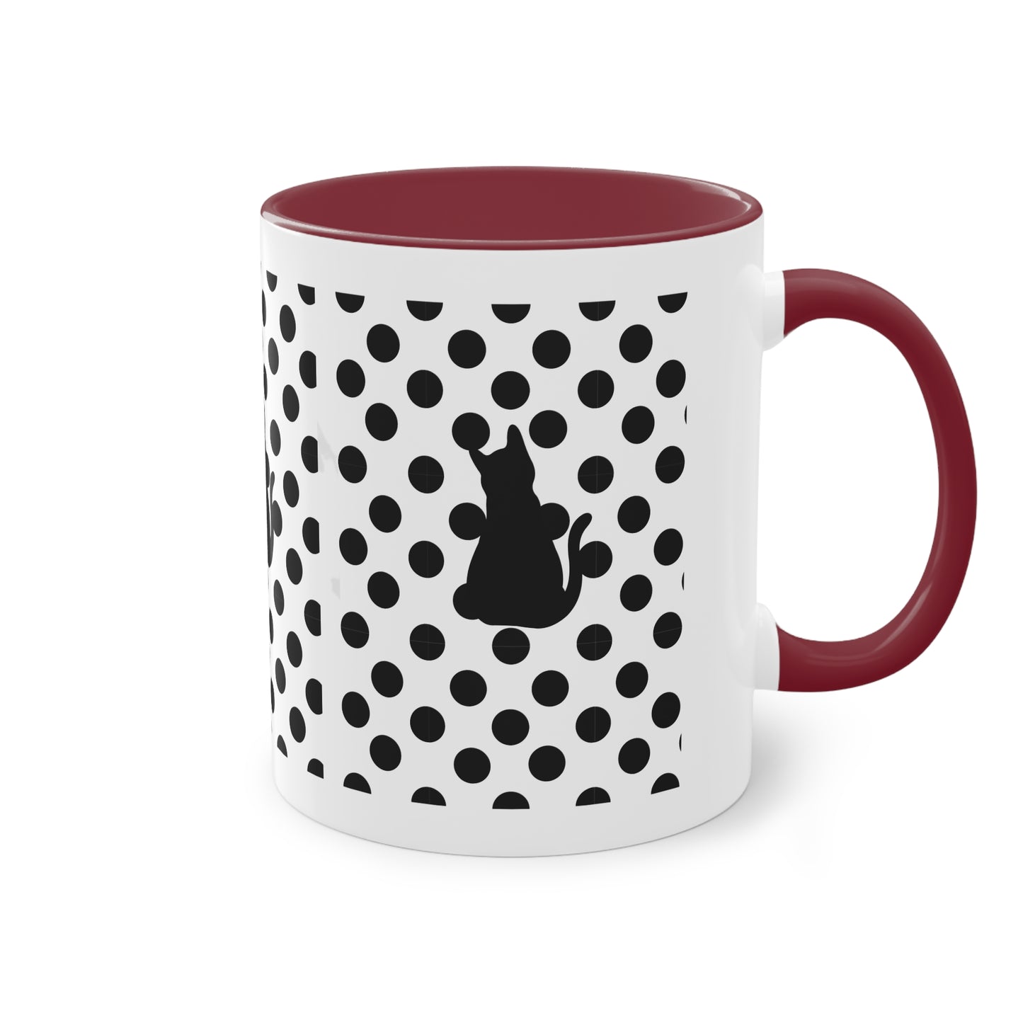 Black cat Two-Tone Coffee Mug, 11oz