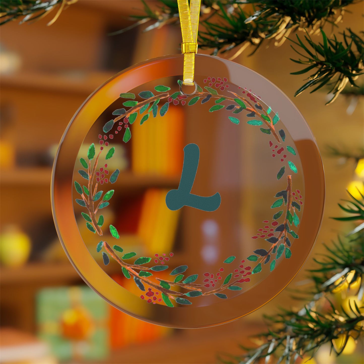 ‘L’ Initial Glass Ornaments