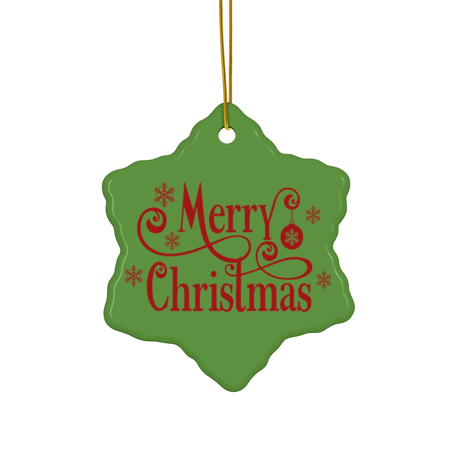‘MERRY CHRISTMAS’ Ceramic Ornaments, 2-Side Print, (1pc, 3pcs, 5pcs, 10pcs)