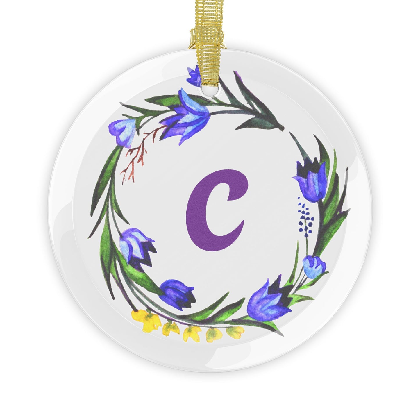 ‘C’ Initial Glass Ornaments