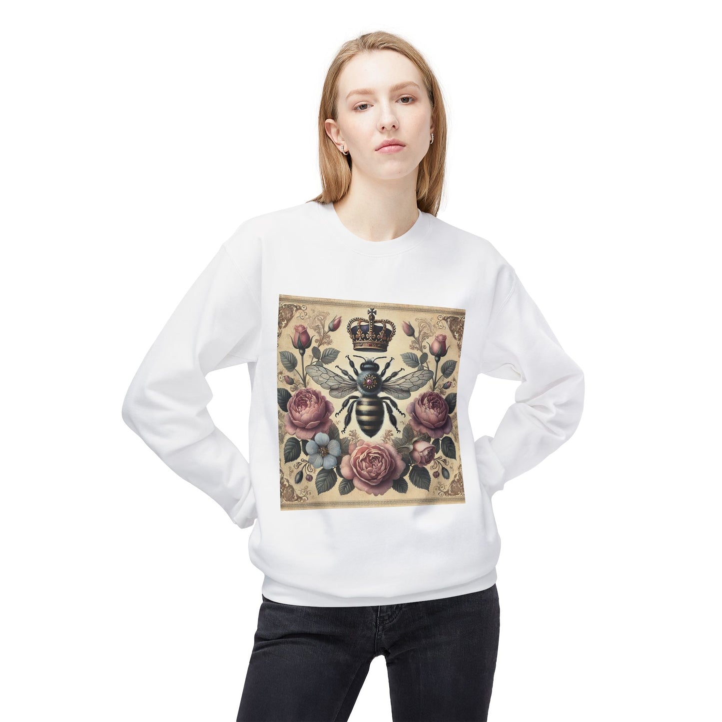 ‘Queen Bee’ Unisex Midweight Softstyle Fleece Crewneck Sweatshirt