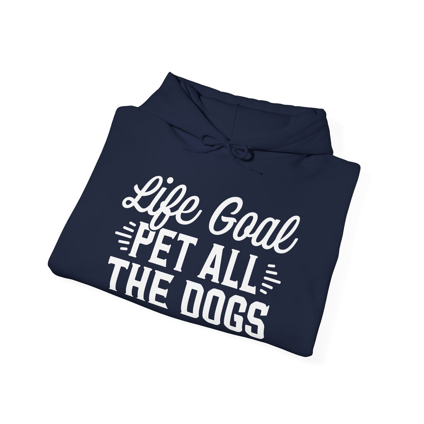 ‘Life Goal: Pet all the dogs’ Unisex Heavy Blend™ Hooded Sweatshirt