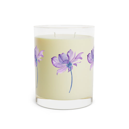 ‘Purple Flowers’ Scented Candle - Full Glass, 11oz