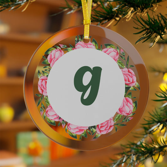 ‘G’ Initial Glass Ornaments