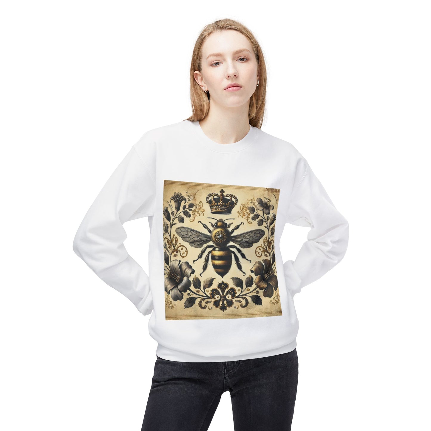 ‘Queen Bee’ Unisex Midweight Softstyle Fleece Crewneck Sweatshirt